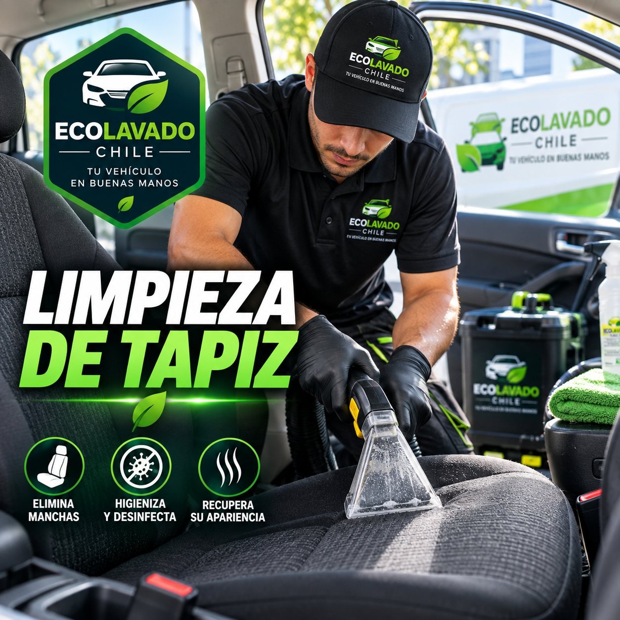Limpieza de superficies interiores de un vehículo